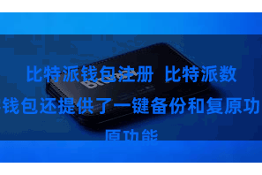 比特派钱包注册  比特派数字钱包还提供了一键备份和复原功能